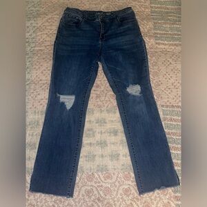INC brand distressed straight leg regular crop fit jeans. EUC